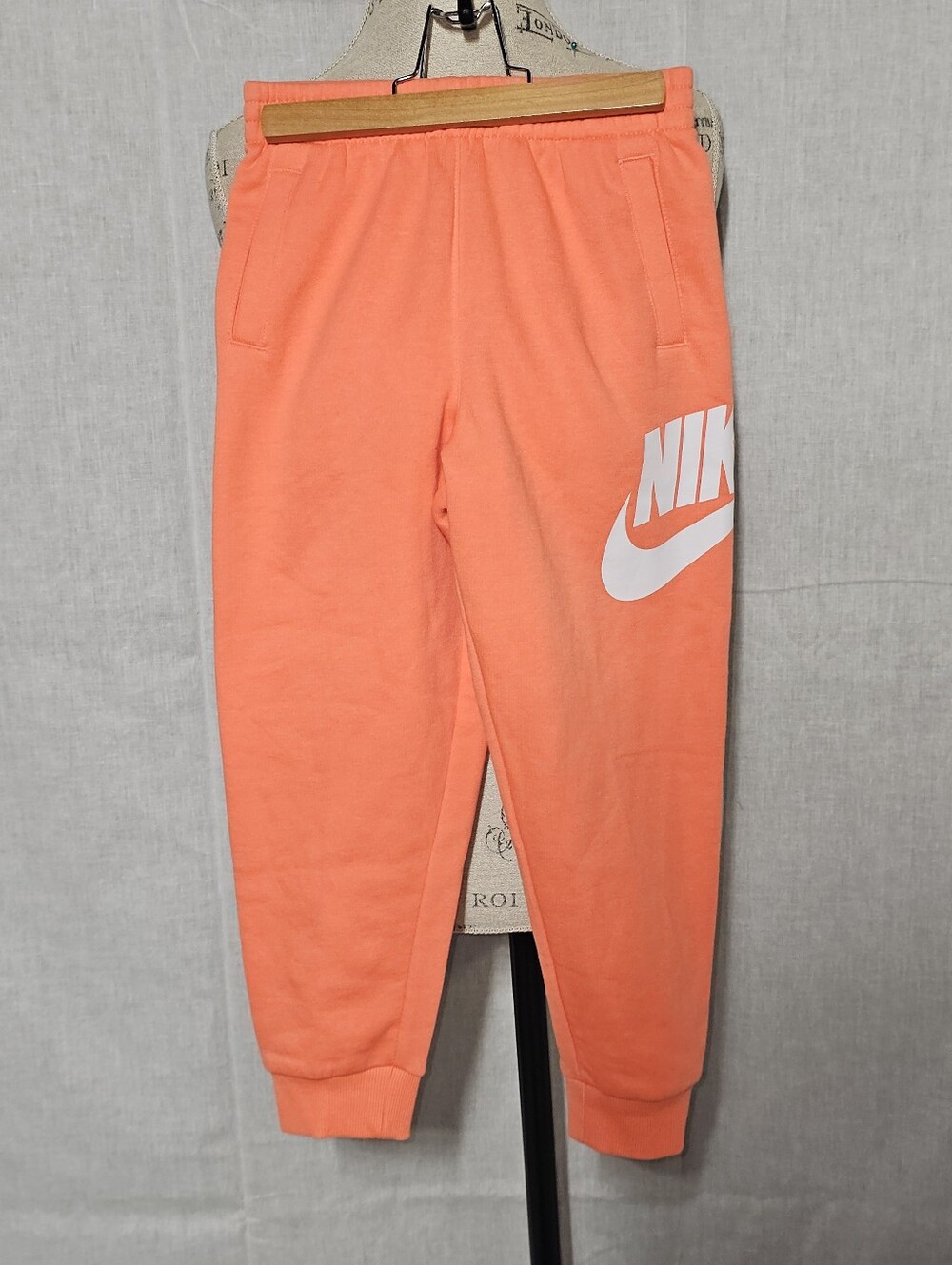 Nike Coral Orange Logo Jogger Sweatpants for Kids